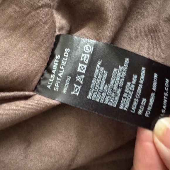 All Saints Cobra Hooded Bomber Leather Jacket Brown S - Picture 7 of 9